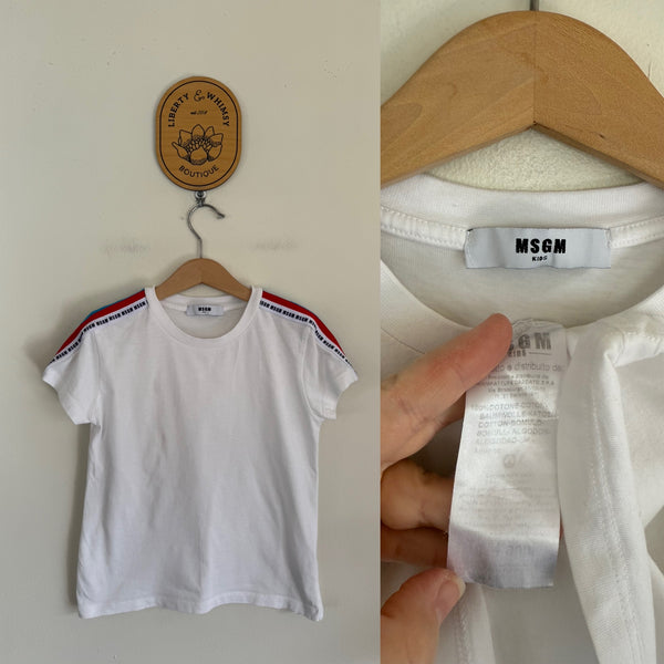 MSGM white T-shirt Sz 4 EUC