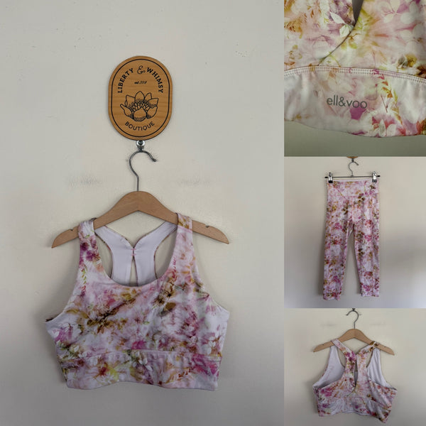 Ell & Voo floral 2pc activewear set Sz 10 as new