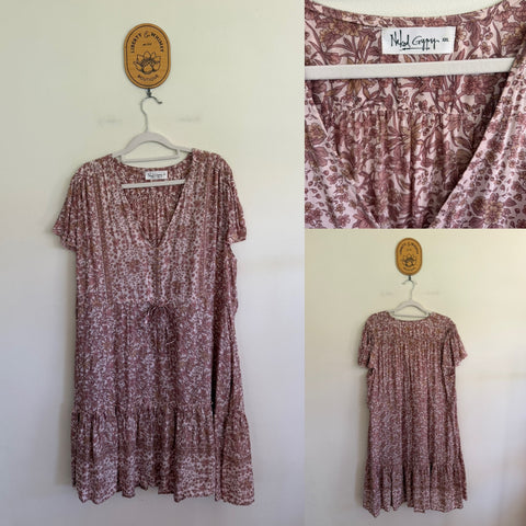 Naked Gypsy pale pink floral dress Sz XXL 18 NWOT