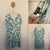 Autograph green/white tiered dress Sz 16 as new