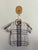 Burberry check button up shirt Sz 6 play - nick between shoulder blades has been mended