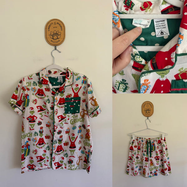 Peter Alexander Grinch Christmas pjs Sz 14 as new/EUC