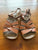 Saltwater tan sandals Sz 1 youth VGUC