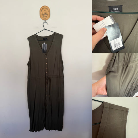 Sara khaki button dress Sz 16 RRP $129.99 NWT but see item description