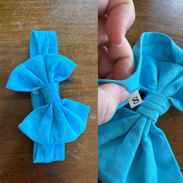 Blue Sz S bow 17cm 0-6m NWOT