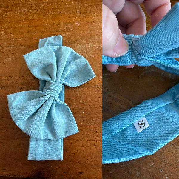 Blue Sz S bow 17cm 0-6m NWOT
