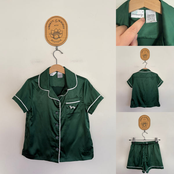 Peter Alexander green satin pjs Sz 4 as new