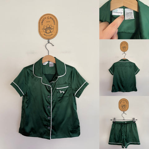 Peter Alexander green satin pjs Sz 4 as new
