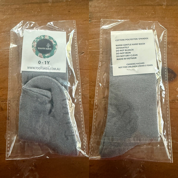 Toots grey knee-high socks Sz 0-1 NWT