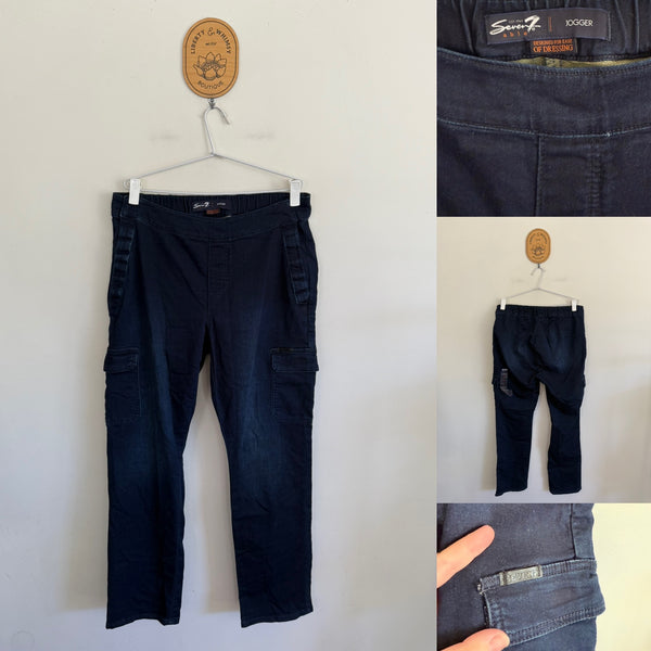 Seven indigo adaptive slim straight seated jogger RRP $69USD Sz 12 NWOT