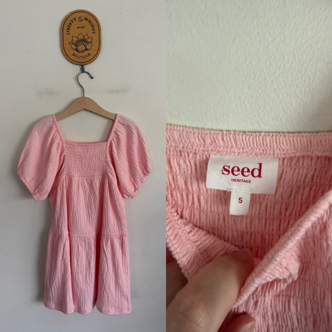 Seed pink textured dress Sz 5 as new