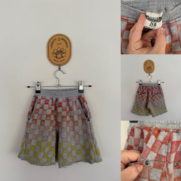 Paper Wings check shorts Sz 4 play - small pull near back pocket as pictured