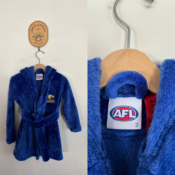 AFL Eagles plush dressing gown Sz 2 as new