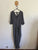 Sara blue textured playsuit with side pockets, 3/4 leg length, tie back Sz 20 RRP $149.99 as new (washed)