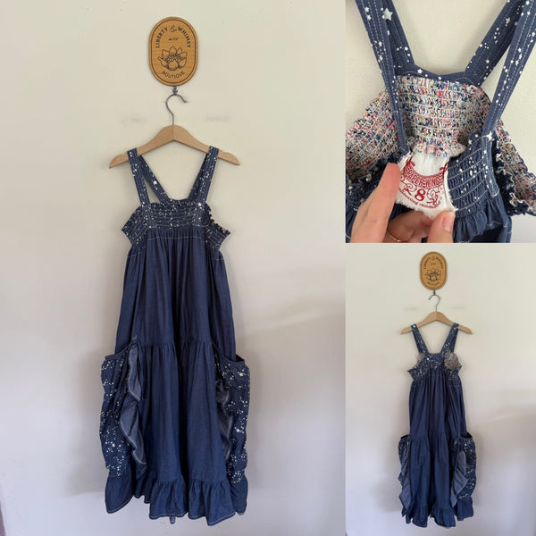 Paper Wings denim star dress Sz 8 as new