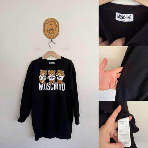 Moschino black fleece jumper dress Sz 8 EEUC worn twice
