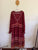 City Chic l/s dark pink print ruffle dress Sz L 20 NWOT