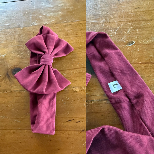 Maroon Sz L bow 21.5cm 1-3y NWOT