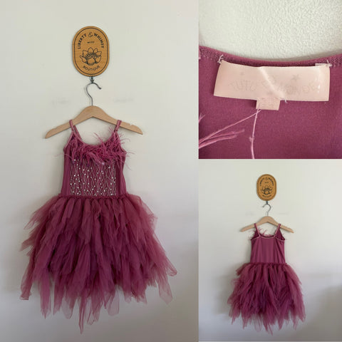Tutu du Monde dark pink tulle dress Sz 2-3 VGUC