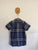 Burberry navy blue check collared shirt Sz 14 as new