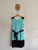 Origami aqua/black lace pleat dress Sz 12 NWOT