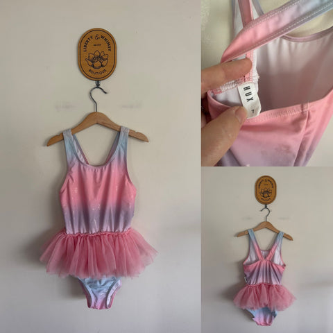 Hux ombré tutu one piece swimmers Sz 7 EUC