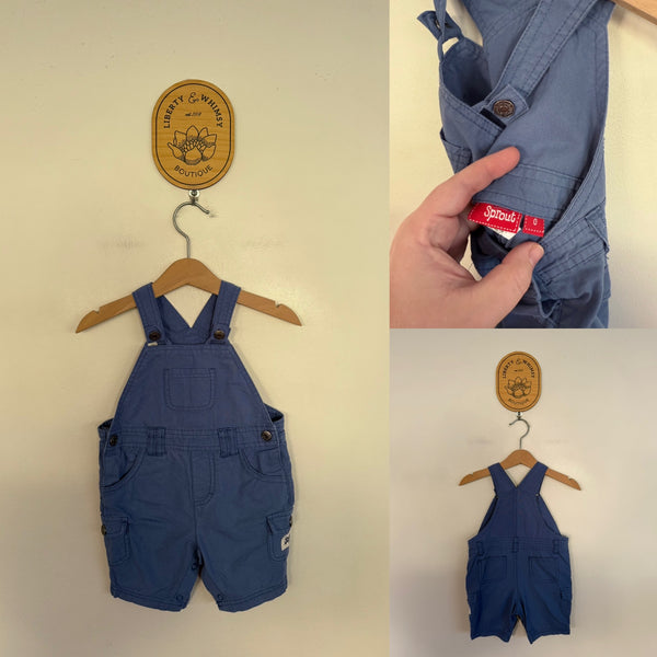 Sprout blue overalls Sz 0 as new