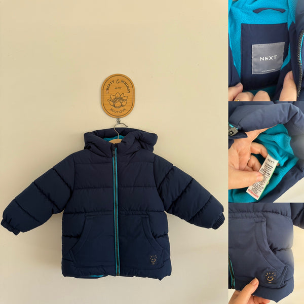 Next navy puffer jacket Sz 1 as new