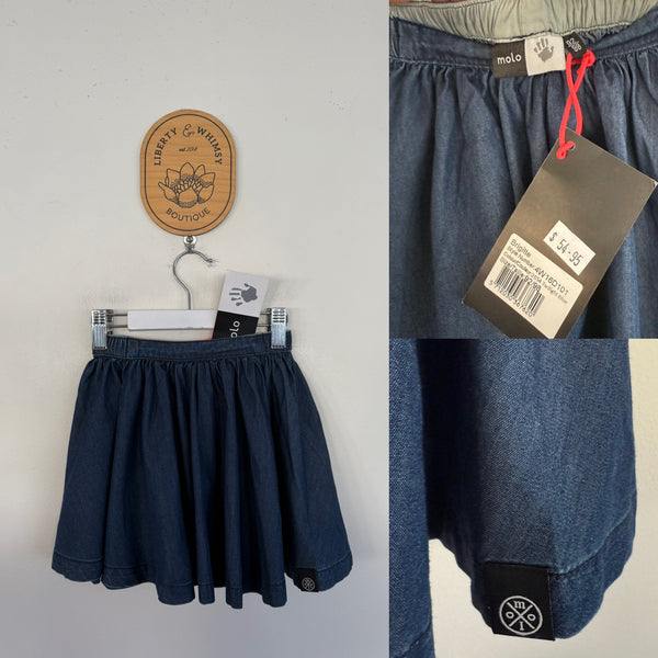 Molo twilight blue denim skirt Sz 2-3 RRP $54.95 NWT