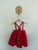 La Sienna red suspender skirt Sz 4 EUC