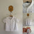 Burberry white woven button up shirt Sz 2 as new