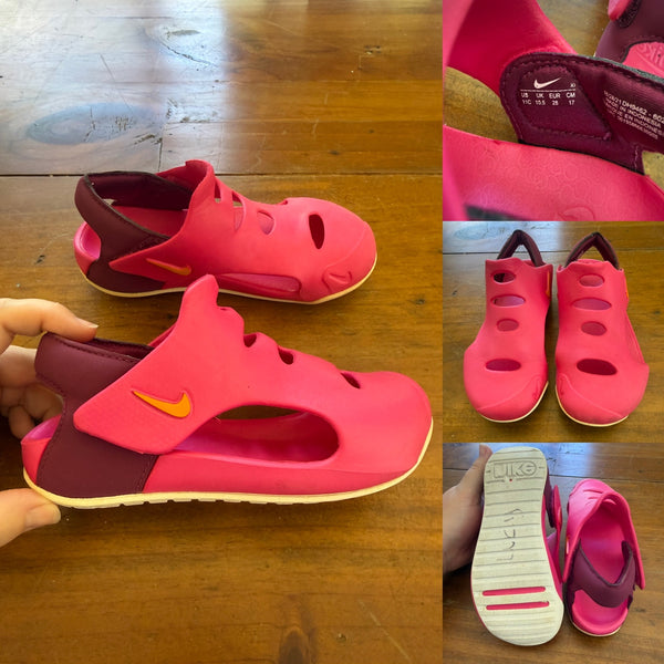Nike pink sandals Sz 11US EUC - name on sole