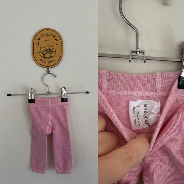 Marquise pink knit leggings Sz 0-6m as new