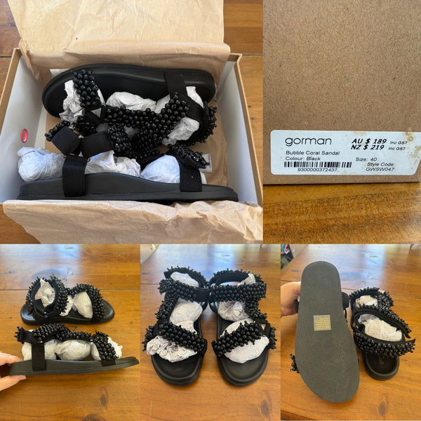 Gorman bubble coral sandals Sz 40 RRP $189 BNIB