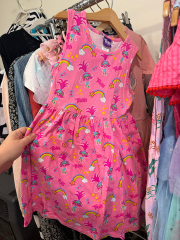 Trolls pink dress Sz 8 as new