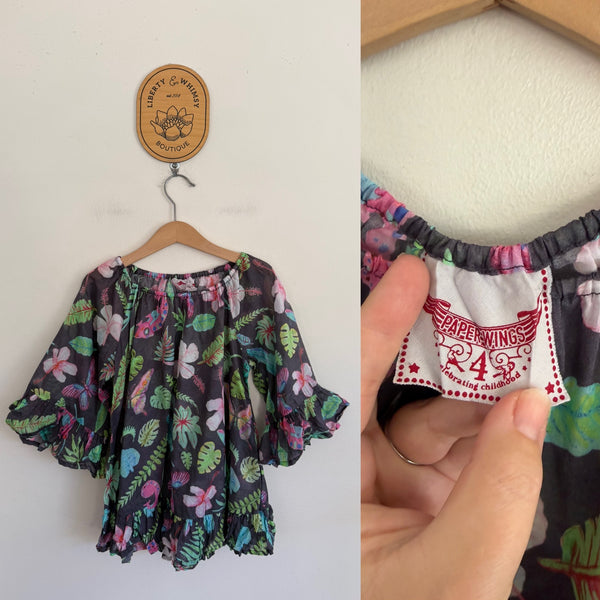 Paper Wings butterflies top Sz 4 as new