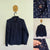 Bauhaus navy print button up shirt Sz 14 EUC worn twice