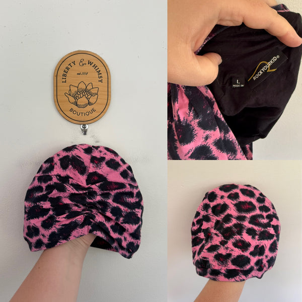 Rock Your Kid leopard print hat Sz L as new