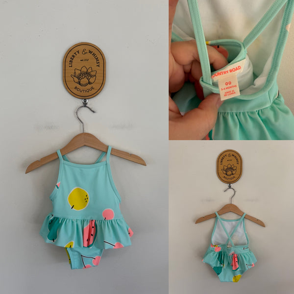 Country Road one piece ruffle swimmers Sz 00 as new (washed only)