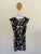 Chasing Kate by St Frock black floral dress Sz 14 but very small fit, more like 10-12 EEUC