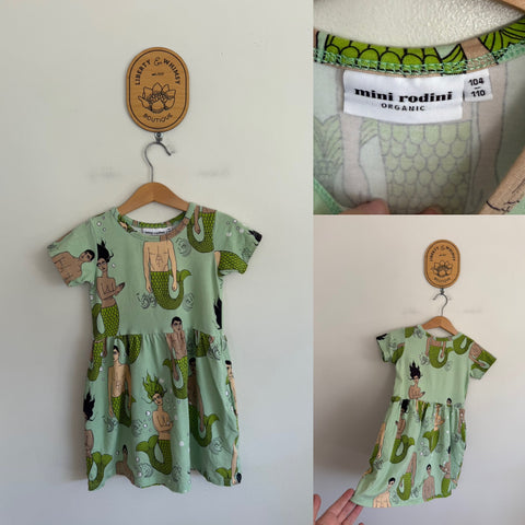 Mini Rodini mermaids dress Sz 4-5 EUC