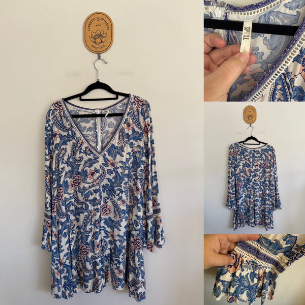 Spell paisley mini dress/tunic Sz L as new