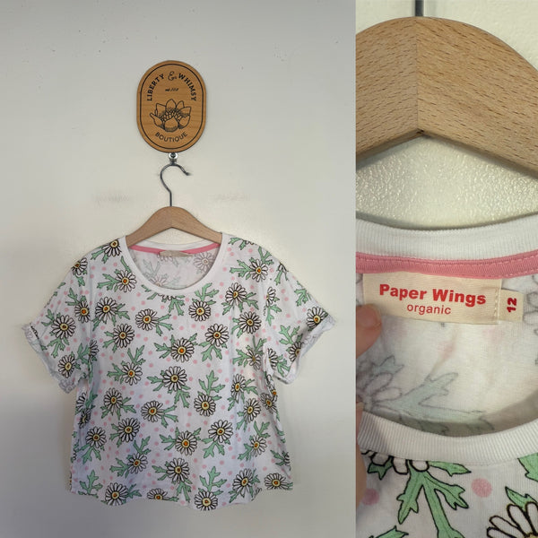 Paper Wings daisies T-shirt Sz 12 as new