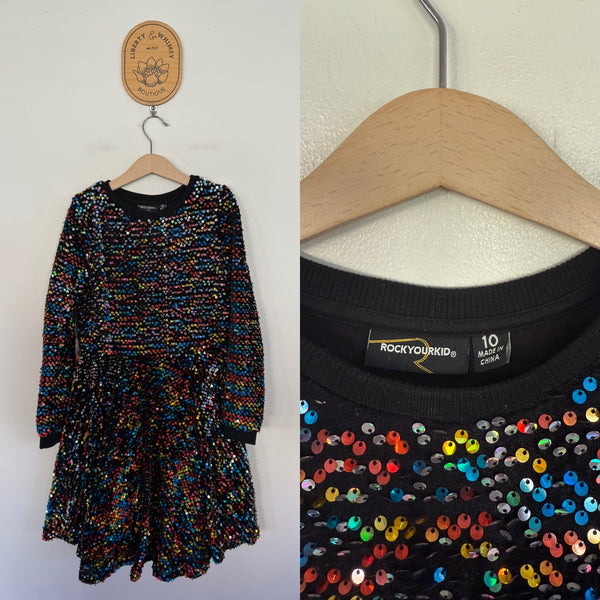 Rock Your Kid l/s sequin dress Sz 10 as new