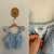 TILII blue/white ruffle top Sz 10 as new