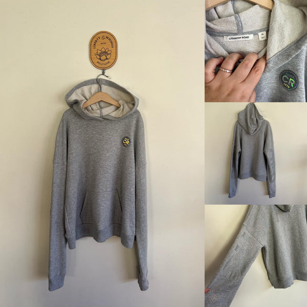 Country Road grey embellished hoodie Sz 16 as new