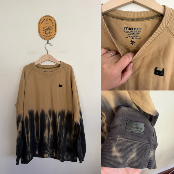 Munster brown tie dye pullover sweater jumper Sz 16 EUC worn once