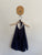 Little Bitty Stitches navy collared halter top Sz 4 NWOT