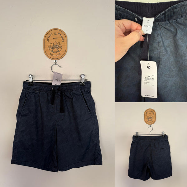 Target navy print shorts Sz 12 NWT