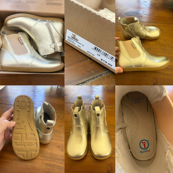 Surefit Mani II gold boots Sz 29 RRP $79.95 NWT